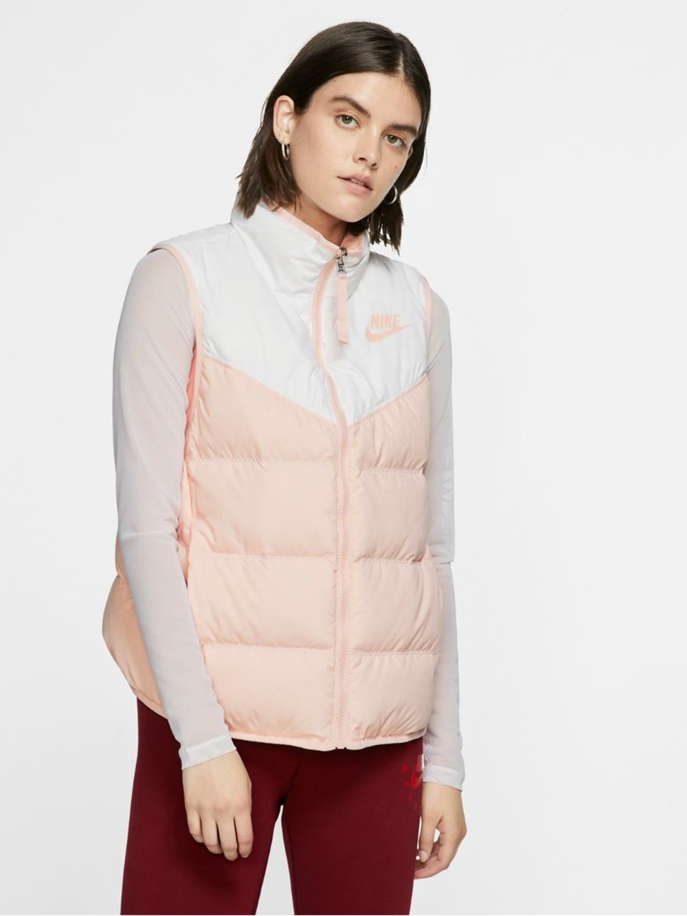 Reversible Nike Pink & White Quilted Puffer Vest